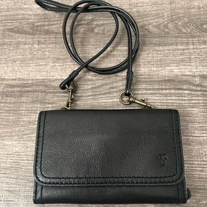 Frye Black Leather Crossbody Bag Wallet